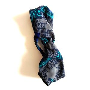 Blue and grey headband